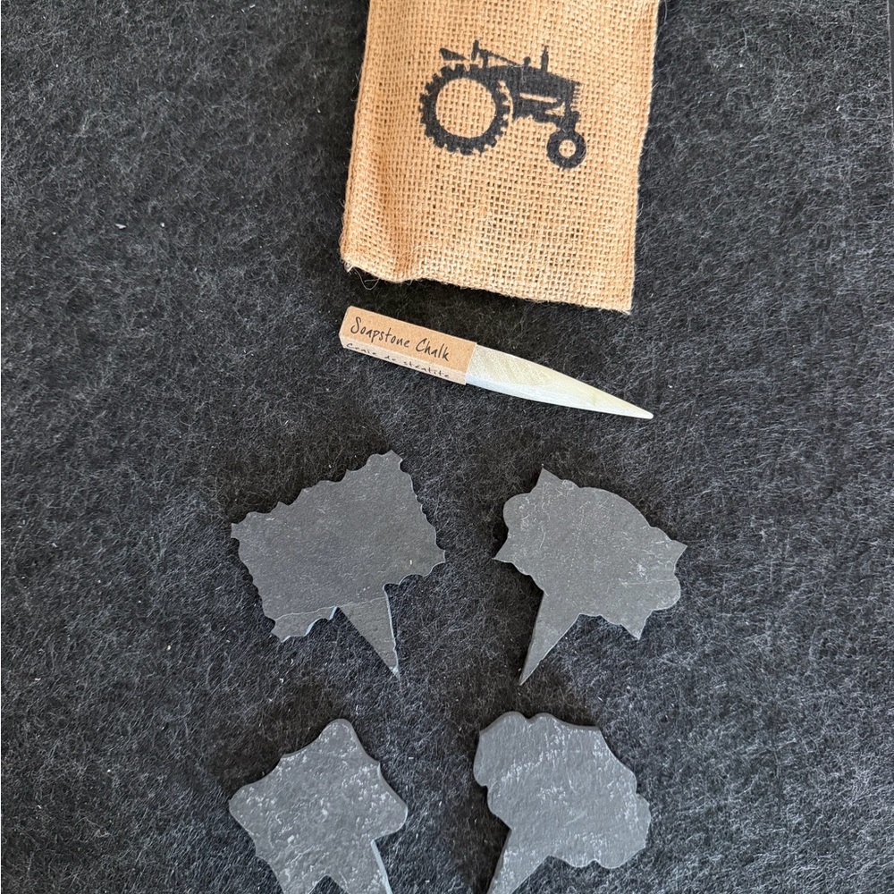 Rustic Slate Plant Markers with Chalk Pencil